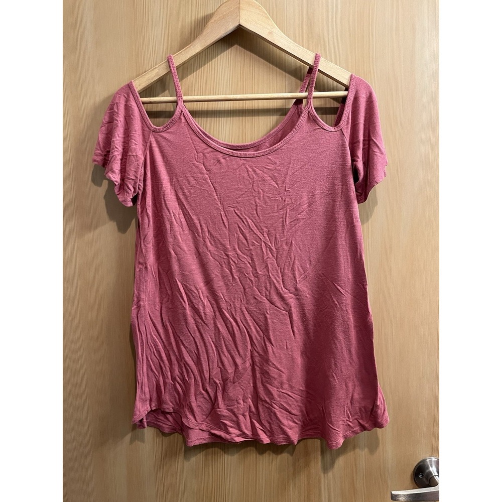 Maurice's Dusty Rose Cold Shoulder Flowy Blouse Size Medium
